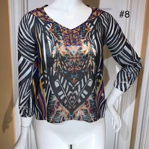 Sublimation Chiffon blouse, long sleeves